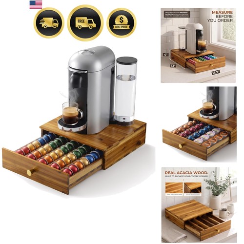 Acacia wood nespresso pod - wood,